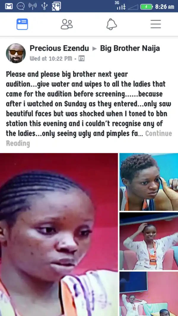 "BBNaija, Give Water &  Wipes To All Ladies During Auditions" - Man Advises. See Why